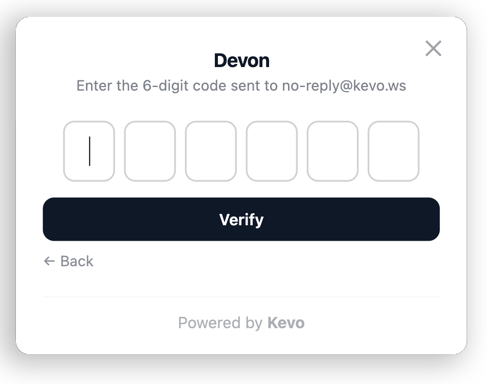 Kevo login methods