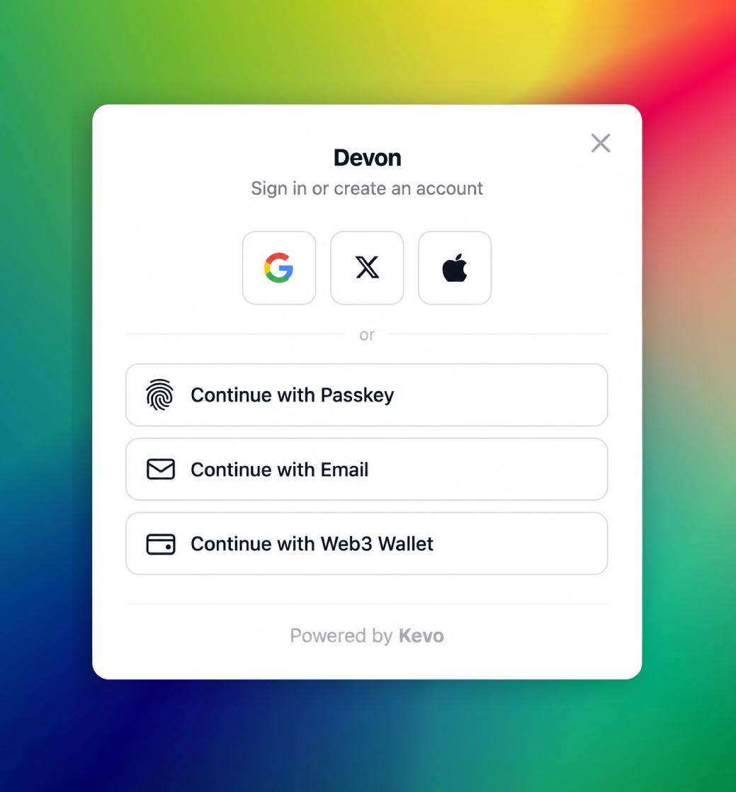 Kevo login methods